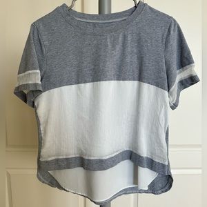 Gray & White Blouse